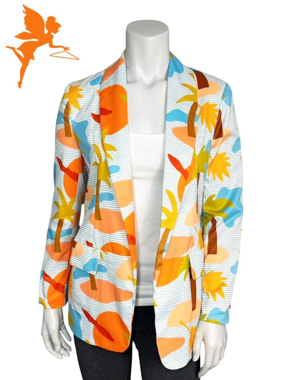 RETROBABECO Tropical Palm Tree Blazer